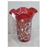 Hand Made Murano Style Murrine Mosaic Vase