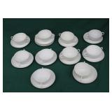 16pc Set French Limoges Soup Cups & Saucers