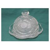 LE Smith Sunburst / Pinwheel Covered Butter Dish