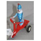 1950s Tin Litho Roli Zoli Clown Scooter Wind Up