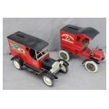 2pcs Ertl Budweiser Anheuser Bush Die-Cast Banks