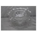 Mid Century Pressed Glass Mayonnaise Set