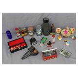 Lot Antique Smalls, Tins, Spice Bottles & More