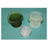 3pcs Daisy & Button Glass Top Hats