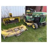 John Deere 318 Lawn Tractor with 2 mower decks and snowblower, not currently running