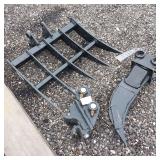 Mini Excavator Ripper, Rake, & Quick Attach Coupler