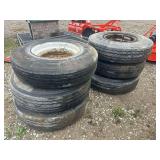 (6) Semi Tires on Rims 11R22.5