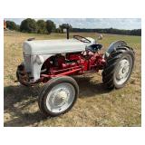 Ford 2N Tractor, Sherman transmission, loaded rear tires. Starts and moves