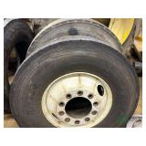(2) 315/80R22.5 tires on rims