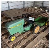 John Deere pedal tractor with trailer, bldg:locked