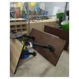 Tables (wood top with metal legs) does not include the stools