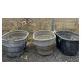 (3) Rubbermaid 100 Gallon Tanks