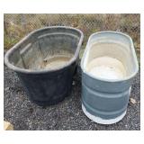 (1) Rubbermaid 100 Gallon Tank & (1) Galvanized Tank