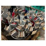 (4) Trash bins of saw horse legs