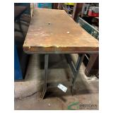 Wood topped work bench