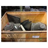 Crate of welding wire lids