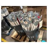 (2) Trash bins of saw horse legs