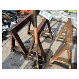 Hand tamp and 3 Steel saw horses