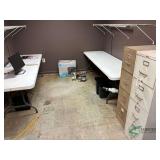 2 Folding tables and 2 file cabinets