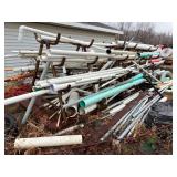 Rack with misc. PVC pipe