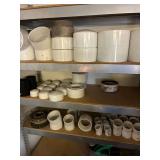 PVC fittings on shelf