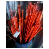 Numerous driveway markers