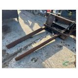 Landscape tree ball forks for skid steer