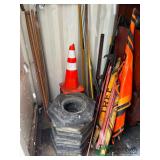 Cones and road signs