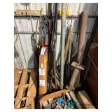 Assorted pipe, power washer wand, and more