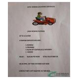 Lawn Mowing And Blowing Certificate