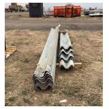 (23) 12" galvanized guard rail & bucket of galvanized bolts, row:4