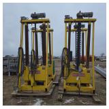 (4) Truck lifts, (1) barrel universal tractor hydraulic fluid, & (2) barrels of coolant, row:4