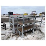 steel shelves, row: 4