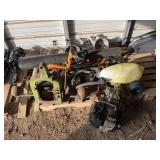 Misc. garden tools & outdoor light fixtures, bldg:locked