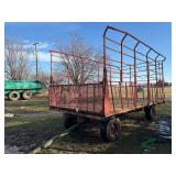 H&S Metal Kicker Bale wagon on John Deere running gear