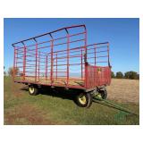 H&S Metal Kicker Bale wagon on John Deere running gear