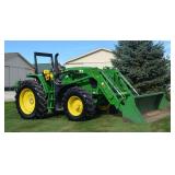 John Deere 6120 E with H310 Loader