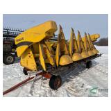 New Holland 966 Corn Head, 6 row, on Homemade header cart