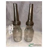 Vintage Mobil Oil spouts and jars