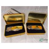 John Deere commemorative folding knives and tins