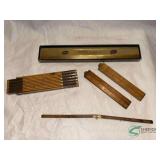 Vintage wooden foldable measuring sticks