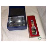 John Deere paperweight and wrist watch