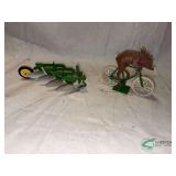 John Deere Toy Plow and Deer riding Bicycle
