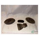 Vintage Irons, name plate and axe head