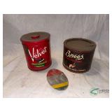 Toy spinning top and Tobacco tins