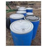 Removable Lid Plastic Barrels, 55gal, row: 6