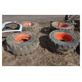 (4) skid steer tires & rims 14 x 7.5, row:4