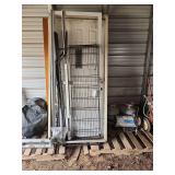 Steel entrance door w/ frame, storm door, & (4) wood doors, bldg: locked