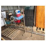 Antique custom copper hand rails & copper coat rack, bldg:green