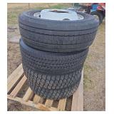(4) 245/70R19.5 Goodyear tires on rims, row:6